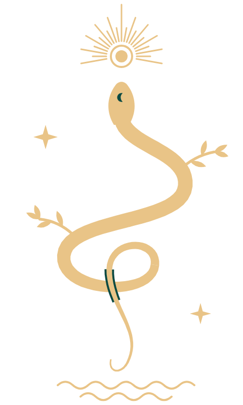 Symbole Alessandro Fortunato : serpent doré et soleil
